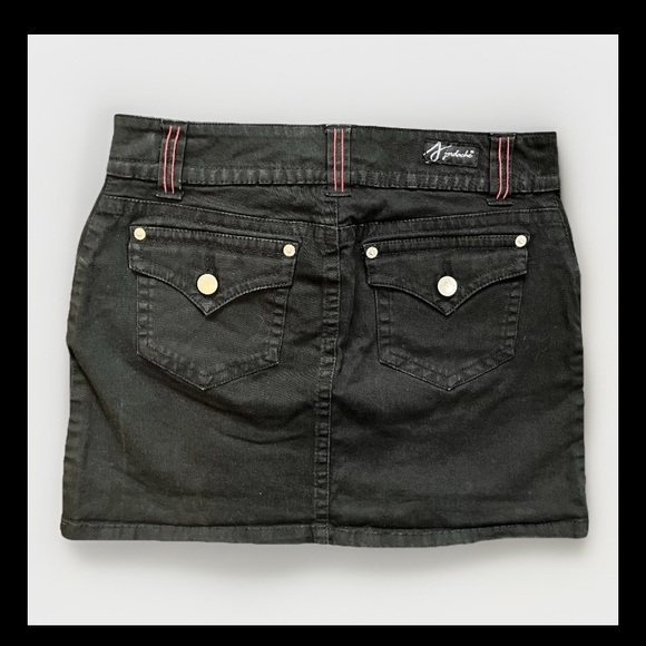 Jordache Dresses & Skirts - Vintage Y2K Jordache Lo Rise Stretch Micro Mini Skirt Size 5/6 Flaps Goth Rodeo